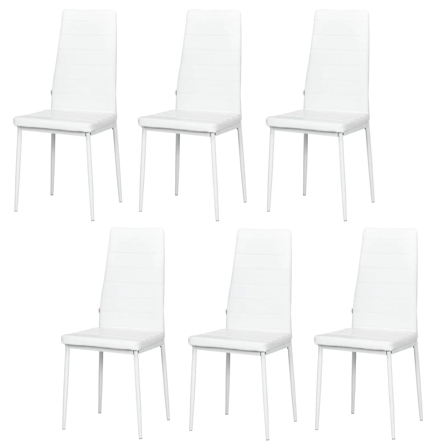Modern Upholstered PU Leather Dining Chairs, Set of 6, White Bar Stools at Gallery Canada
