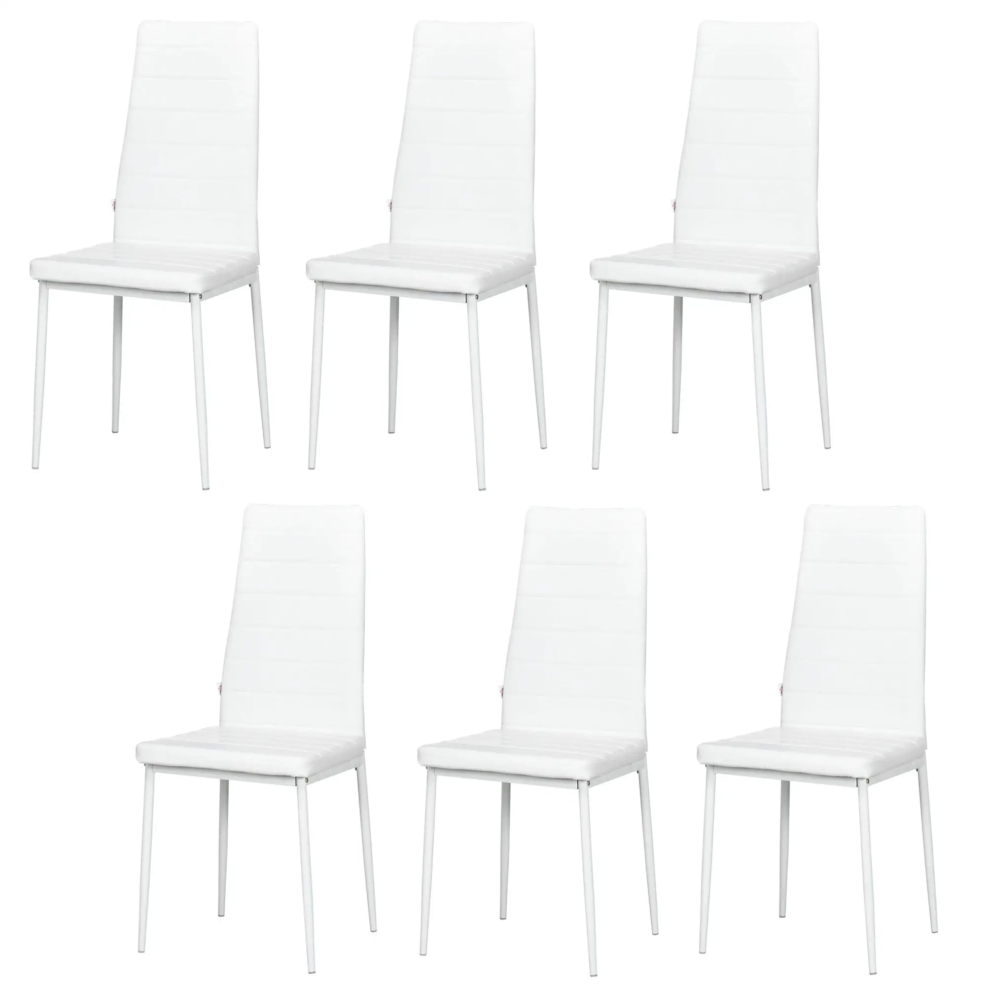 Modern Upholstered PU Leather Dining Chairs, Set of 6, White Bar Stools at Gallery Canada