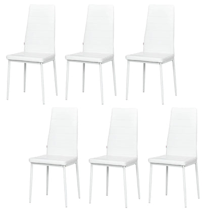 Modern Upholstered PU Leather Dining Chairs, Set of 6, White Bar Stools at Gallery Canada