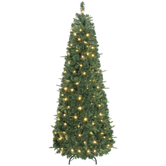 6 ft Prelit Pop Up Christmas Tree, Collapsible Artificial with Metal Stand, Green Pre Lit Christmas Trees Green at Gallery Canada