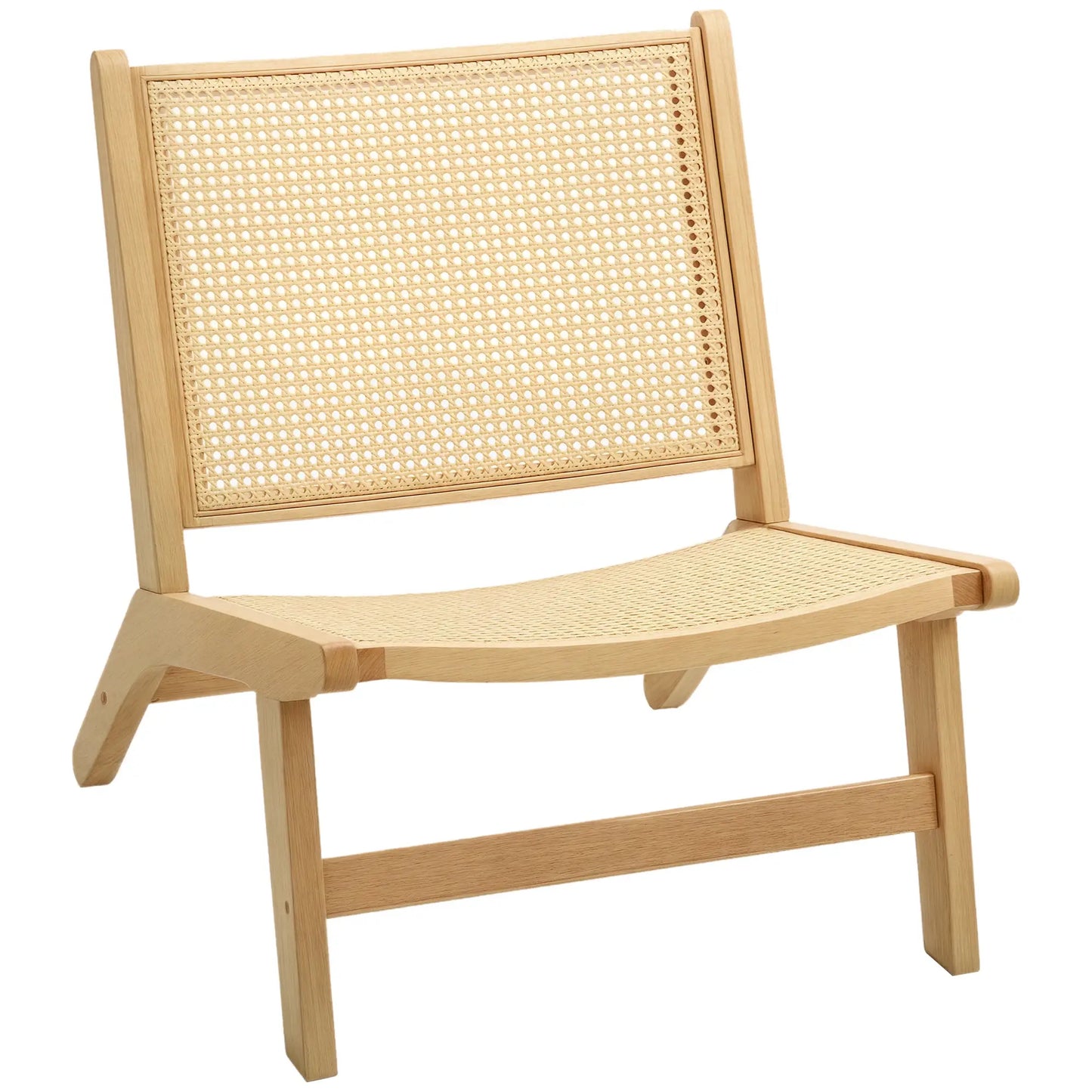 Rattan Accent Chair, Mid-Century Leisure, Rubber Wood Frame, Natural Accent Chairs at Gallery Canada
