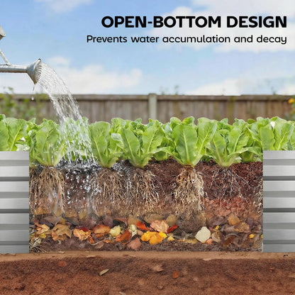 8'x2'x1' Galvanized Raised Bed, Elevated Planter Box, Silver Galvanized Planter Boxes at Gallery Canada