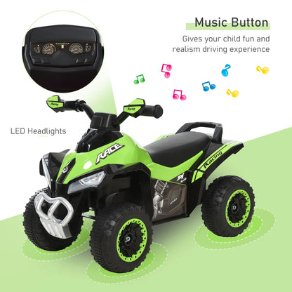 Kids Ride on Car, 4 Wheels, Music, for 18-36 M, Green