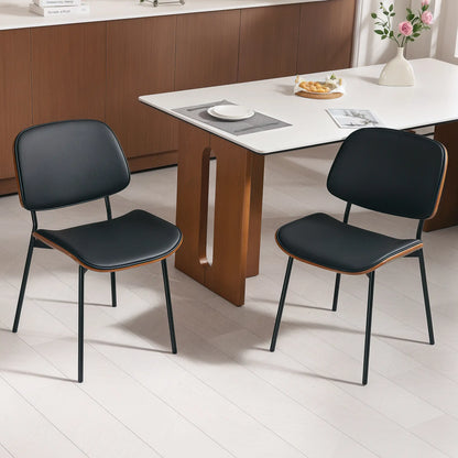 Dining Chairs Set of 2, Mid Century Modern, Bentwood Back, Metal Legs Dining Chairs at Gallery Canada