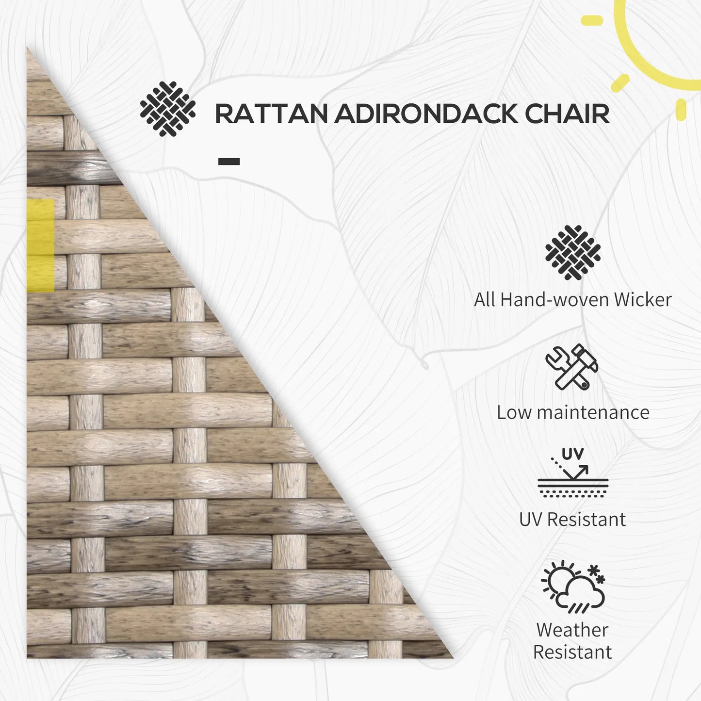 PE Rattan Adirondack Chair With Cushions, Mixed Grey Patio Chairs at Gallery Canada