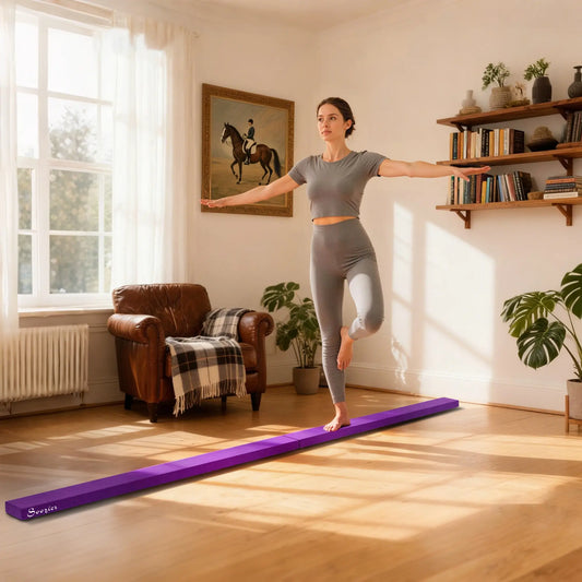 7ft Folding Balance Beam, Gymnastics Beam with Wood Core, Purple Gymnastics Mats Purple at Gallery Canada