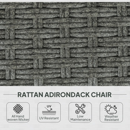Wicker Adirondack Chair, PE Rattan Outdoor Fire Pit Chair, Heather Grey Patio Chairs at Gallery Canada