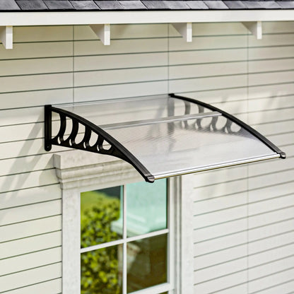 Polycarbonate Door Canopy, 40.6" x 38" Clear, Clear Door Awnings at Gallery Canada