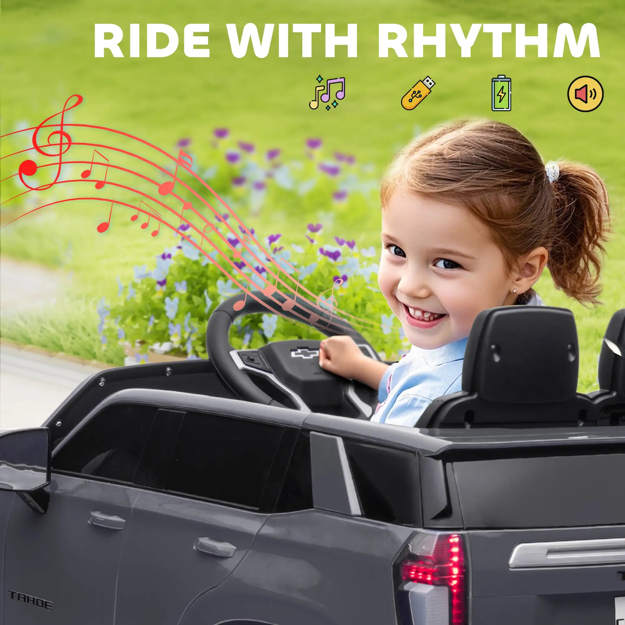 12V Licensed Chevrolet Tahoe Ride On Car, Remote Control, 3-6 Years, Grey Electric Toy Cars at Gallery Canada