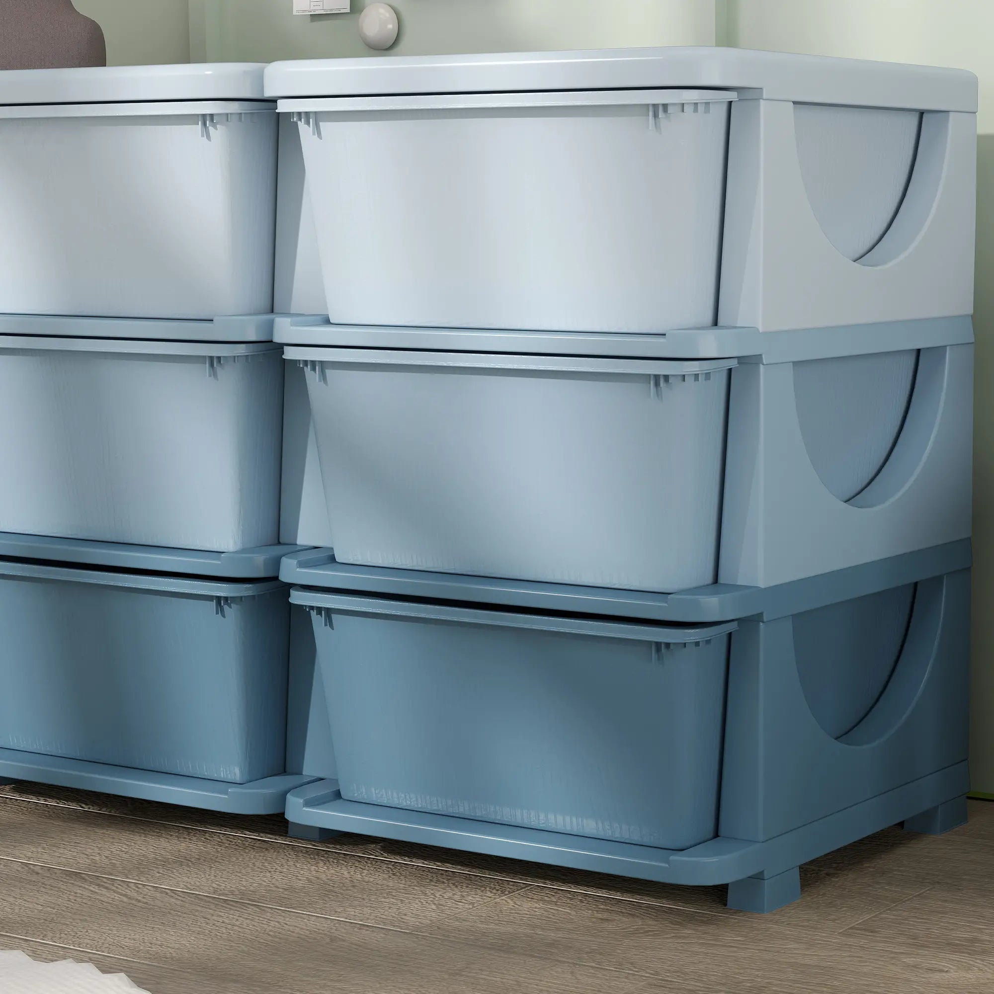 3 Tier Kids Toy Organizer, 9 Plastic Drawers, Blue Baby & Kids Storage at Gallery Canada