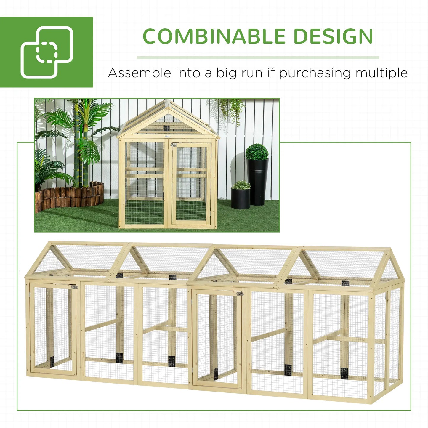 Expandable Outdoor Chicken Coop, 2 Doors, 3 Perches, 1–3 Chickens Chicken Coops at Gallery Canada