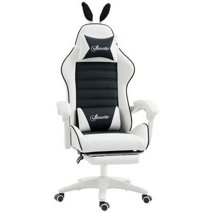 Racing Gamer Chair, PU Leather with Footrest, Headrest, Lumbar Support, Black Video Game Chairs at Gallery Canada