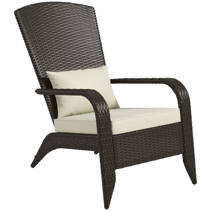 Wicker Adirondack Chair, Outdoor Rattan Chair with Cushions, Khaki Patio Chairs at Gallery Canada