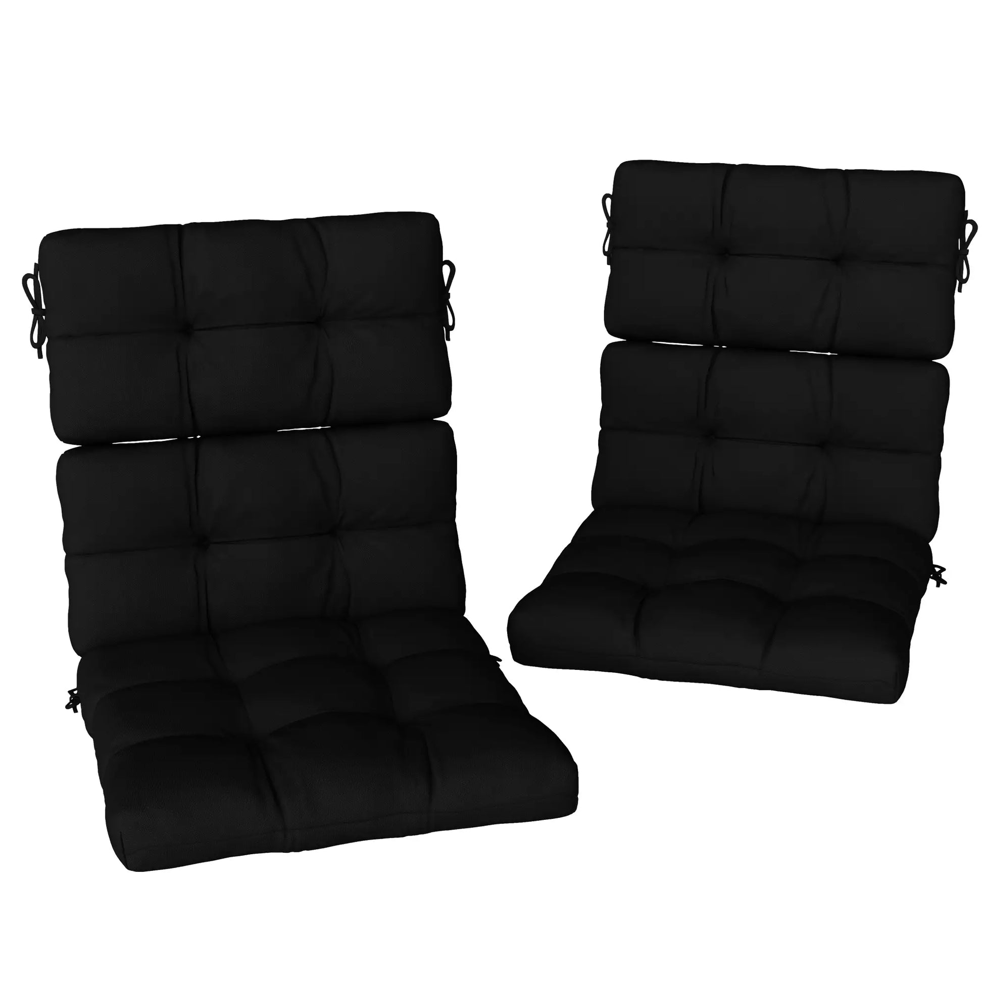 2-Piece Back Seat Cushion Set, Outdoor Patio Chair, Button Tufted, Black Patio Chair Cushions at Gallery Canada