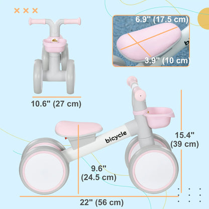 Toddler Balance Bike, 12–36 Months, Adjustable Seat, Pink Riding & Rocking Toys at Gallery Canada