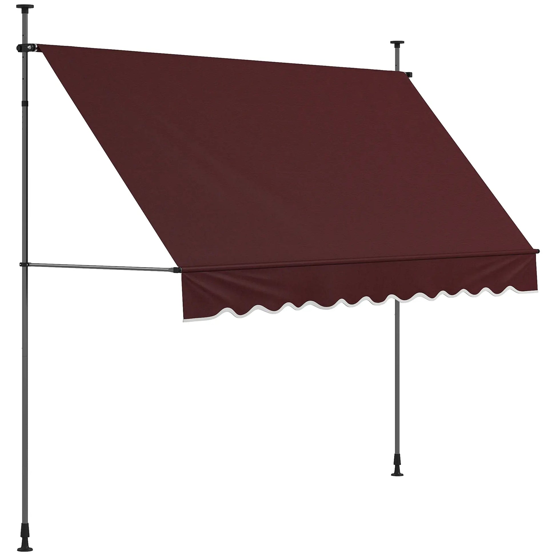 10' x 3' Manual Retractable Awning, Freestanding, UV Resistant, Wine Red Window Awnings at Gallery Canada