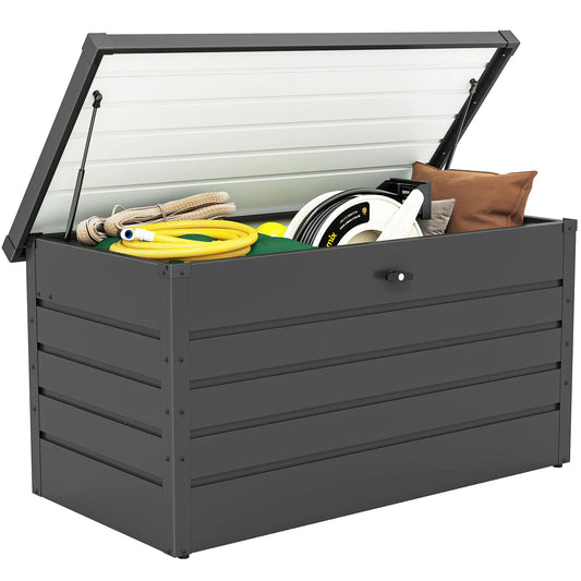 Large Deck Box, Outdoor Storage with Lock, Grey Patio Storage Boxes Grey at Gallery Canada