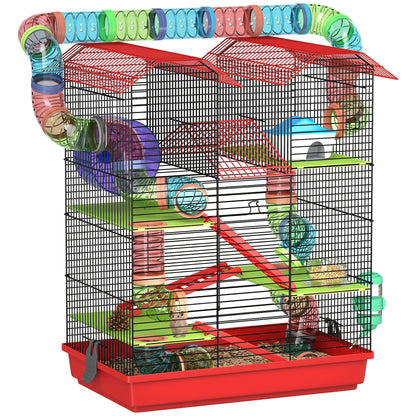 18.5" Hamster Cage, 5 Tiers, With Tunnel Tube System, Red Hamster Cages at Gallery Canada
