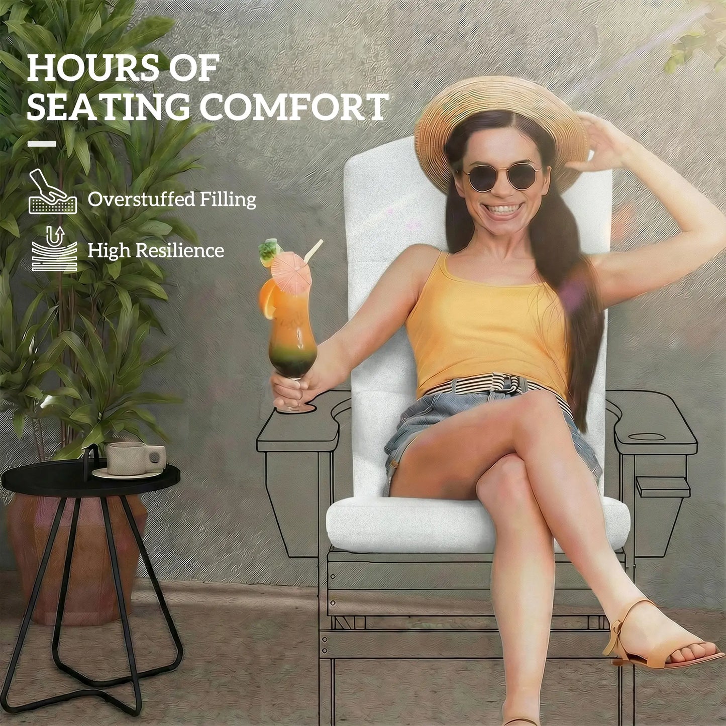 Adirondack Chair Replacement Cushion, With Back And Ties, Light Grey Patio Chair Cushions at Gallery Canada