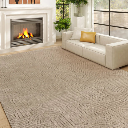 5x7 Faux Fur Rug, Non-Slip Carpet for Living Room, Bedroom, Tan Area Rugs at Gallery Canada