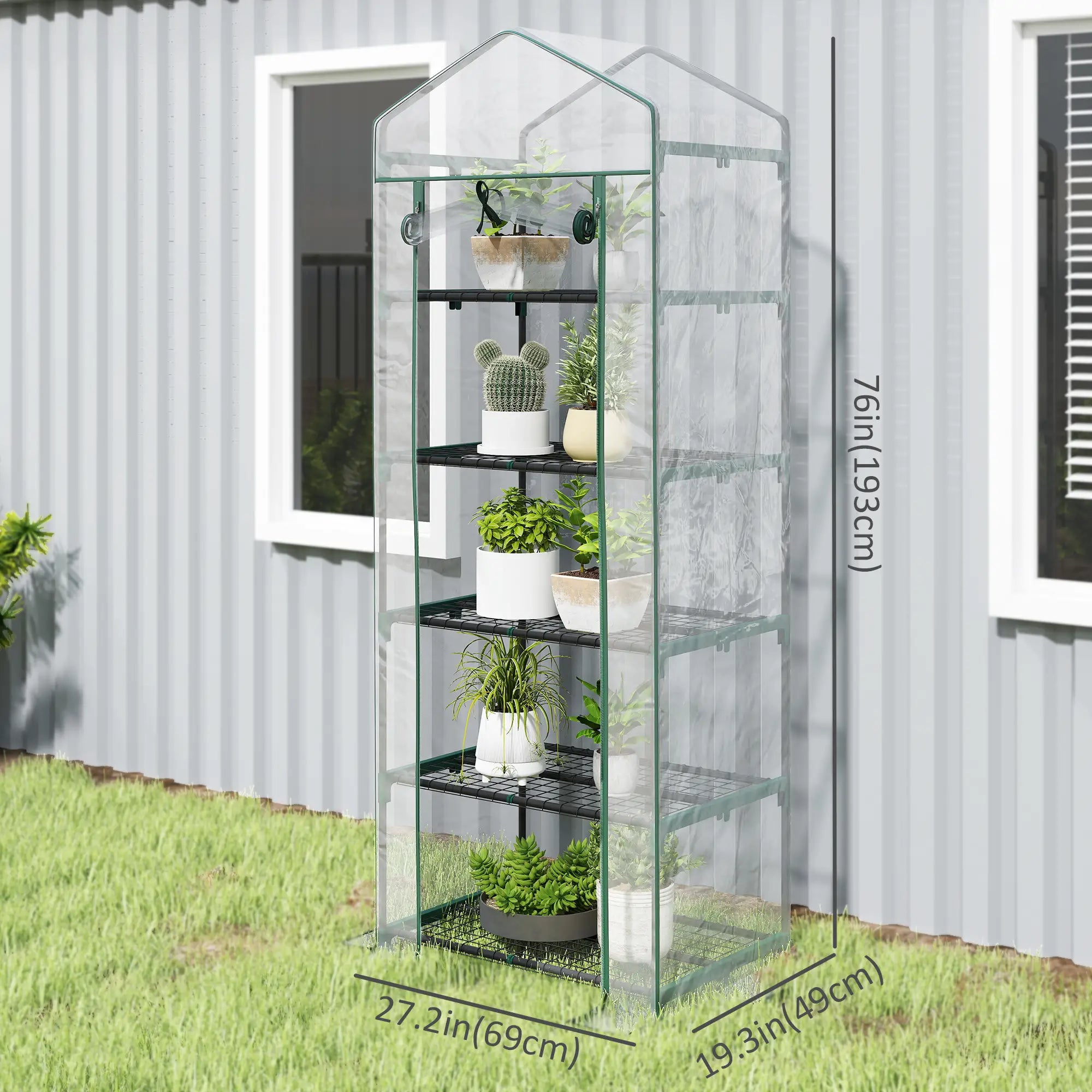 5 Tier Mini Greenhouse, Portable, Transparent, 27.25