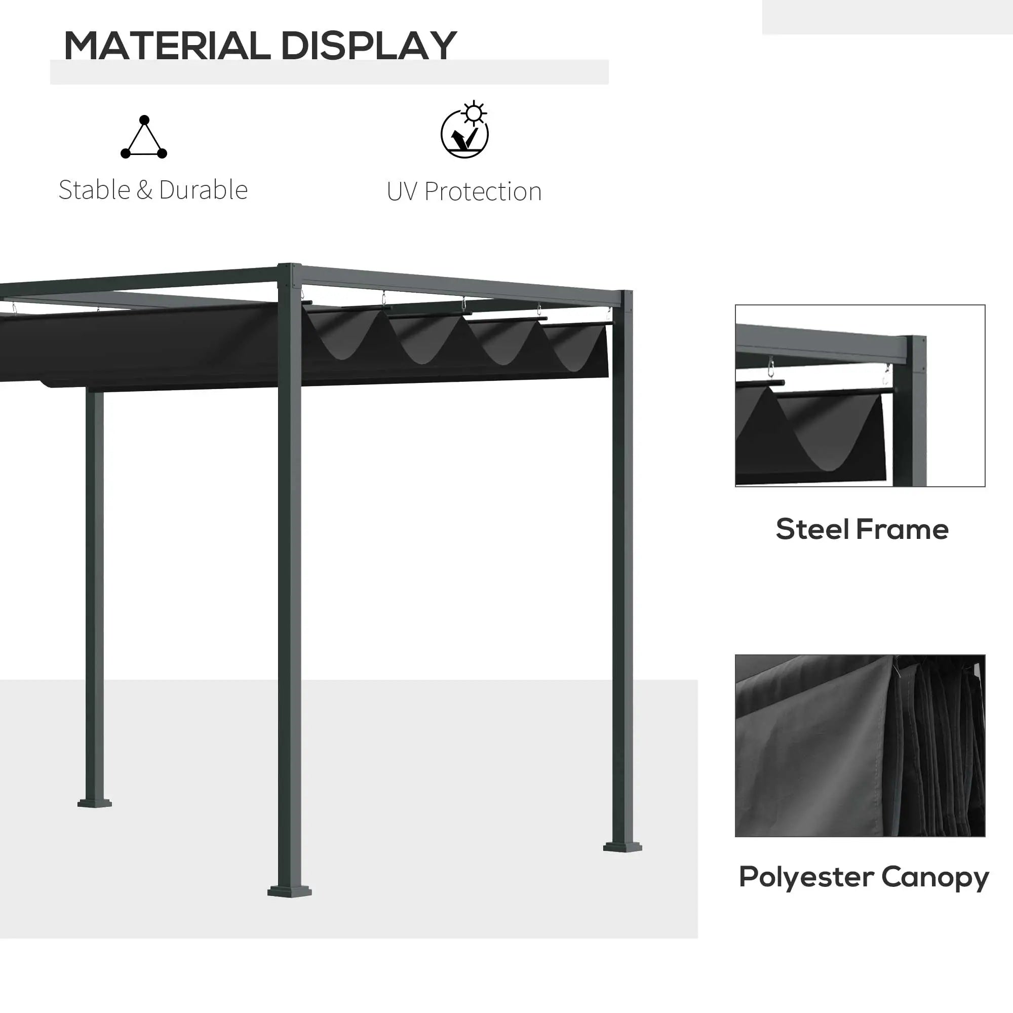 Pergola Shade 10x7, Modern Outdoor Shelter, Black Pergolas at Gallery Canada