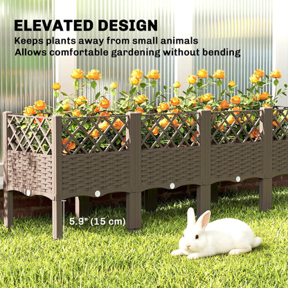 Raised Garden Bed With Legs, Self Watering Planter Box, 63" x 15.7" x 20.3" Elevated Garden Beds at Gallery Canada