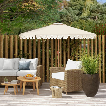 9 ft Outdoor Patio Umbrella, Push Button Tilt Crank, Cream White Sun Umbrellas at Gallery Canada
