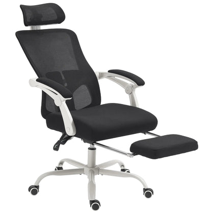Ergonomic Office Chair, Mesh Reclining Desk Chair, Adjustable Lumbar Support, Headrest, Black Office Chairs at Gallery Canada
