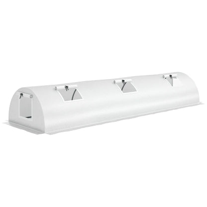 Portable Mini Greenhouse, 10' x 3' x 2', 5 Mesh Windows, Steel Frame, White