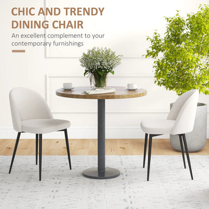 Set of 2 Mid-Back Dining Chairs, Velvet Upholstery, Cream White Dining Chairs at Gallery Canada