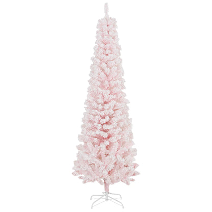 6ft Flocked Pencil Christmas Tree, Realistic Branch Tips, Pink Pencil Christmas Trees Pink at Gallery Canada