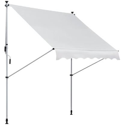 6.6'x5' Manual Retractable Patio Awning, Sun Shade, Water Resistant, White Door Awnings White at Gallery Canada