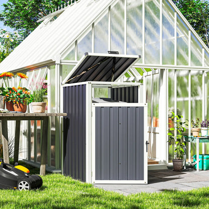 Lockable Outdoor Storage Shed, Single Garbage Bin, Galvanized Frame, Dark Grey Sheds at Gallery Canada