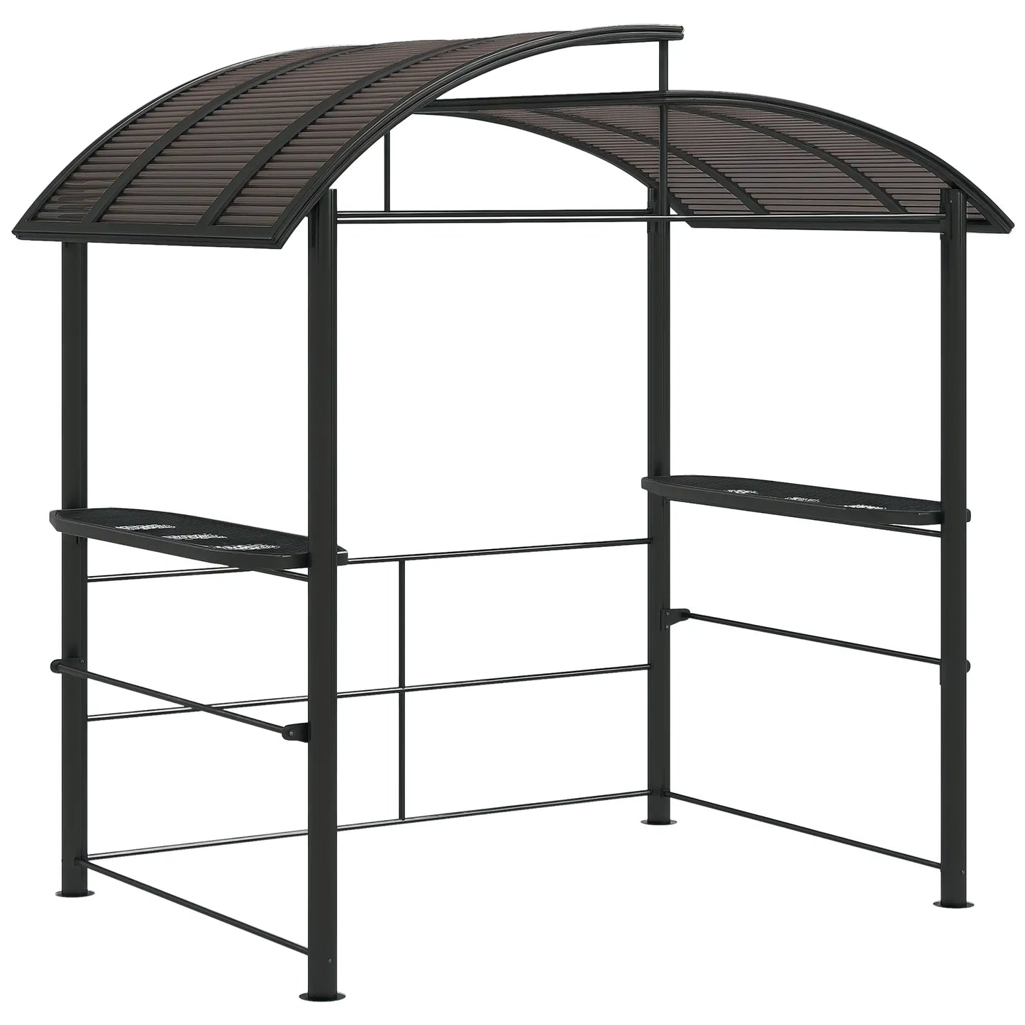 8' x 5' Grill Gazebo, Vented PC Roof, Side Shelves, Dark Grey BBQ Grill Gazebos at Gallery Canada