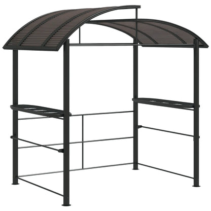 8' x 5' Grill Gazebo, Vented PC Roof, Side Shelves, Dark Grey BBQ Grill Gazebos at Gallery Canada