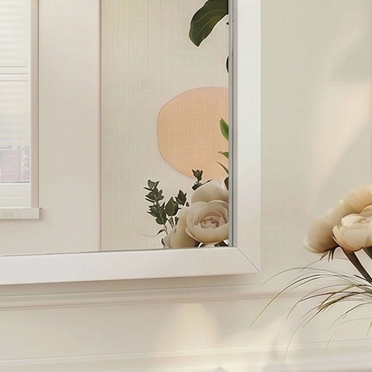 20" x 28" White Bathroom Mirror, Rectangular Wall Mirror for Living Room, White Wall Mirrors at Gallery Canada