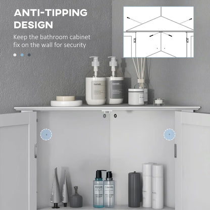 Modern Bathroom Storage Cabinet, Corner with Doors, Adjustable Shelf, White Bathroom Cabinets at Gallery Canada