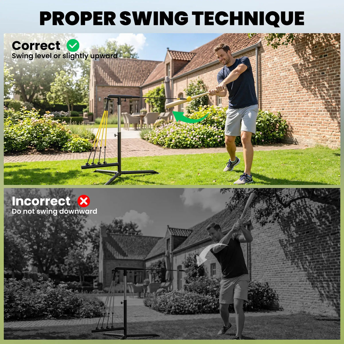 Baseball Hitting Trainer, 32.7"-43.3" Adjustable, with Bands & Bag Baseball at Gallery Canada