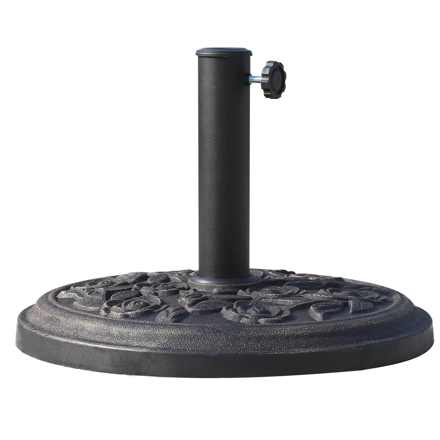 18” Round Patio Umbrella Base, Cast Stone Resin, Bronze Umbrella Bases at Gallery Canada