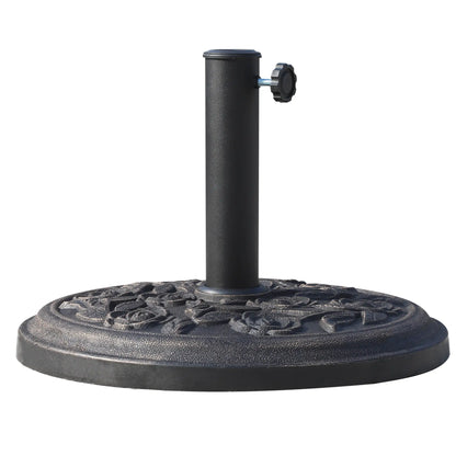 18” Round Patio Umbrella Base, Cast Stone Resin, Bronze Umbrella Bases at Gallery Canada