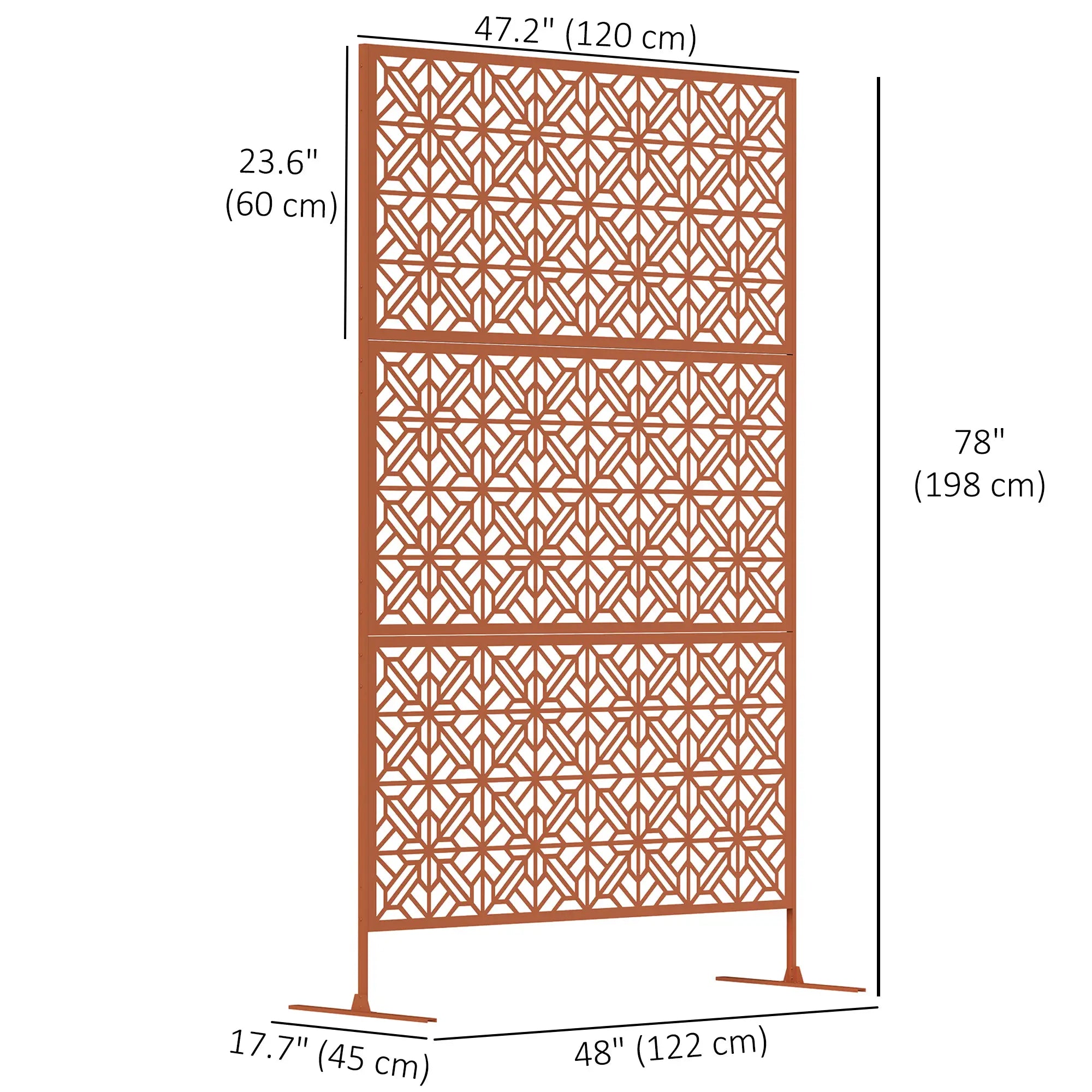 Outdoor Privacy Panel, Freestanding Metal Divider, Garden, Backyard, Deck, Brown Side Awnings at Gallery Canada