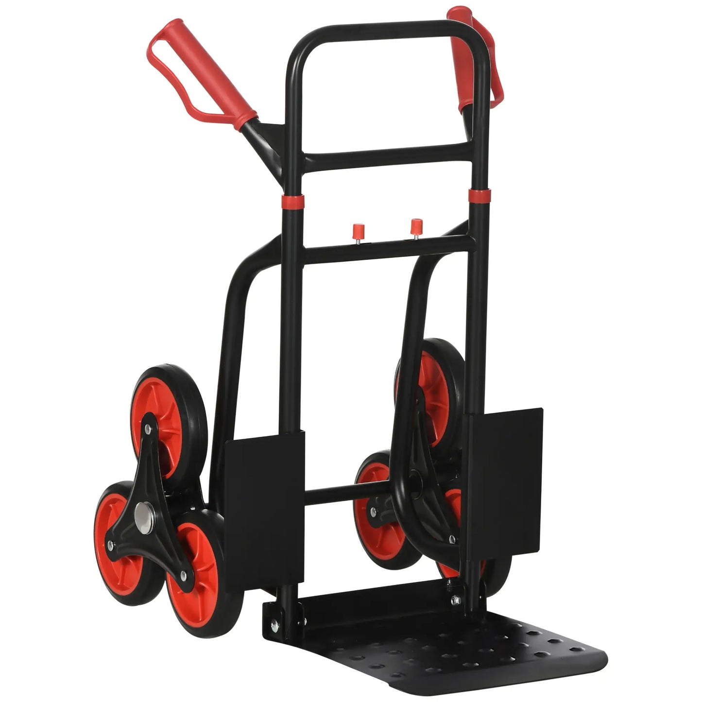 6-Wheels Stair Climber Cart, Foldable Steel, 264lbs, Black and Red Folding Hand Trucks at Gallery Canada