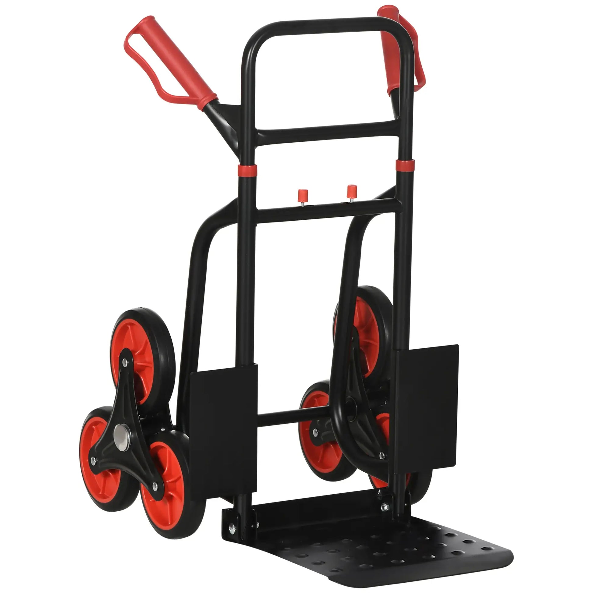 6-Wheels Stair Climber Cart, Foldable Steel, 264lbs, Black and Red Folding Hand Trucks at Gallery Canada