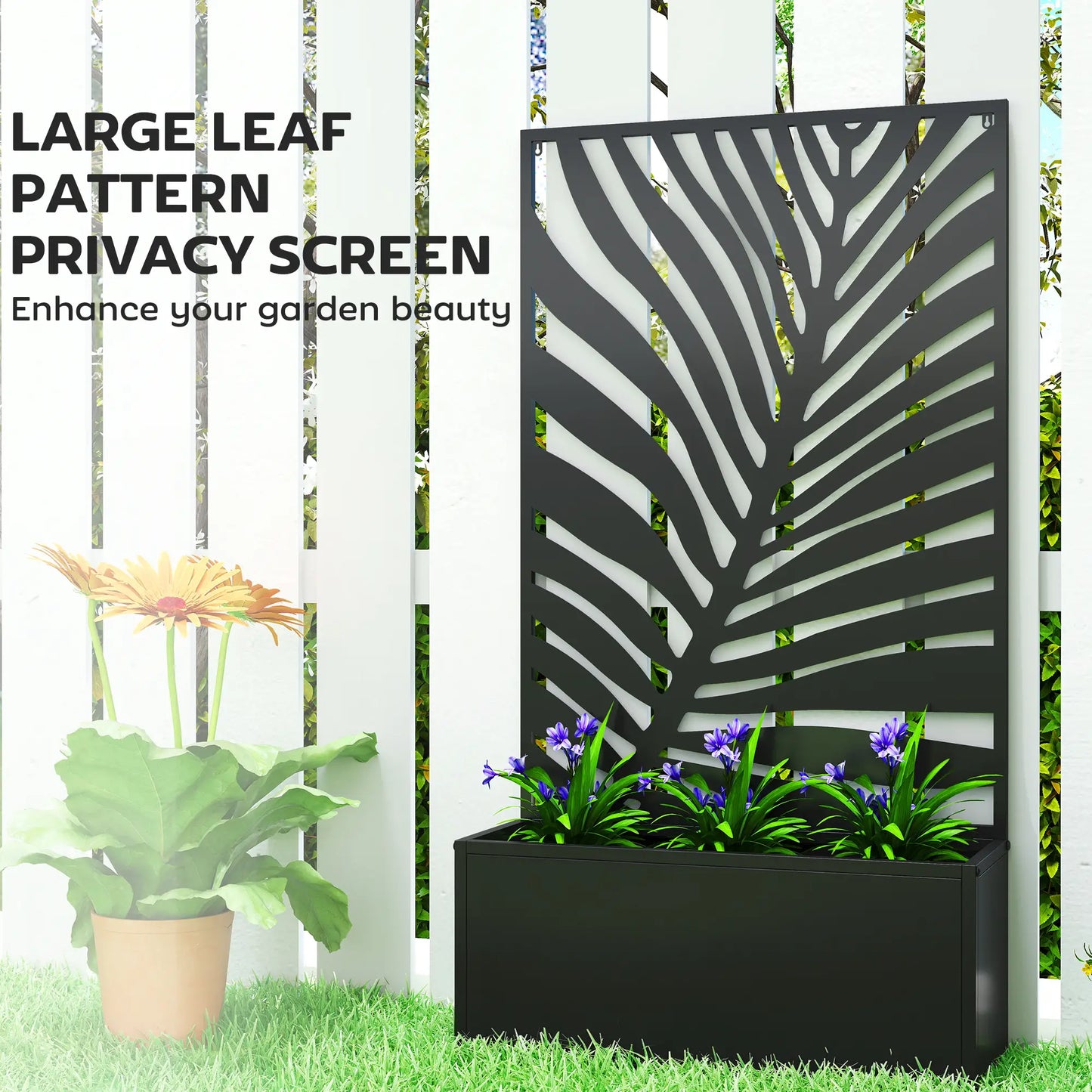 Metal Garden Bed with Trellis for Climbing Plants, Freestanding Galvanized Planter Boxes at Gallery Canada