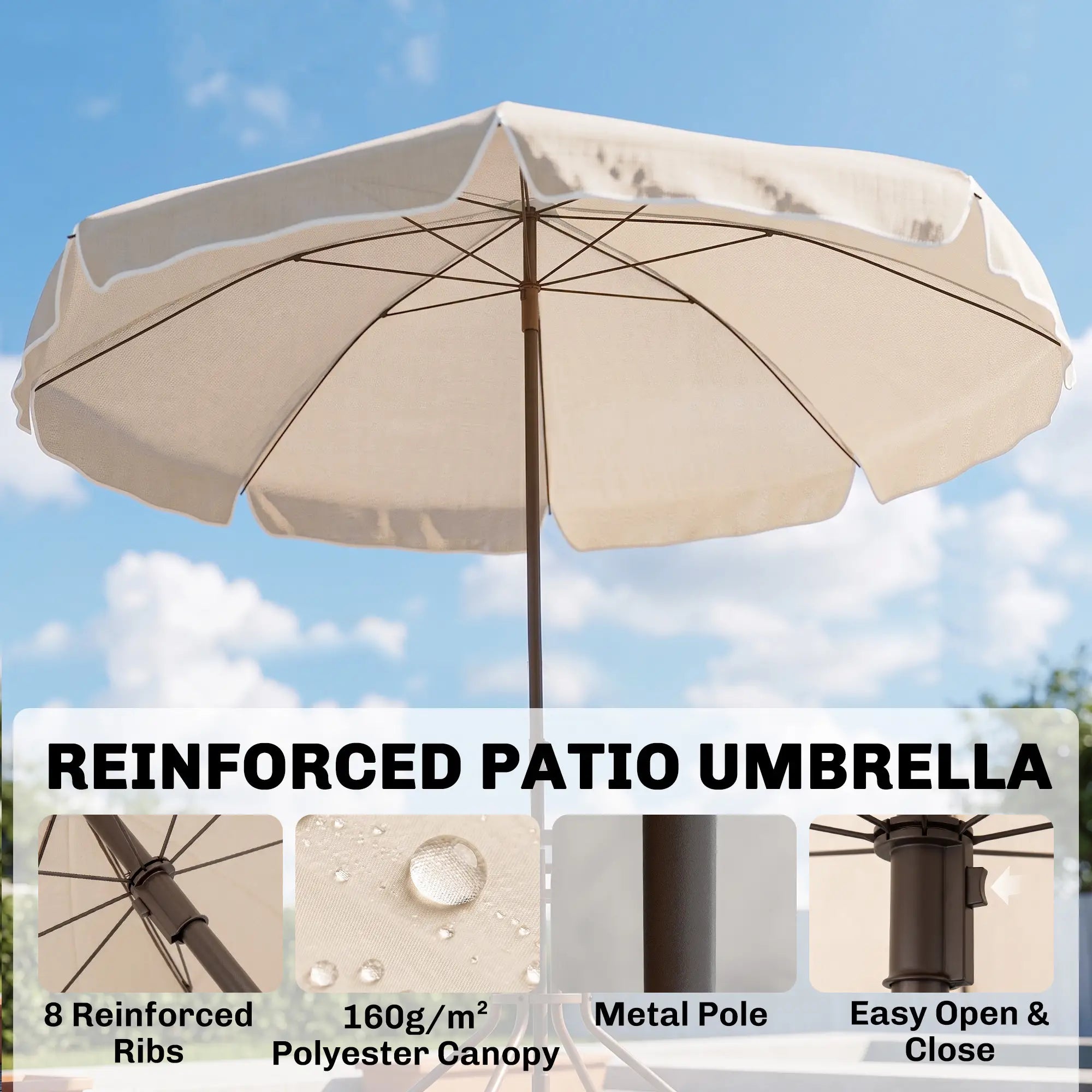 6 Piece Outdoor Dining Set For 4 With Umbrella, Cream Outdoor Dining Sets at Gallery Canada