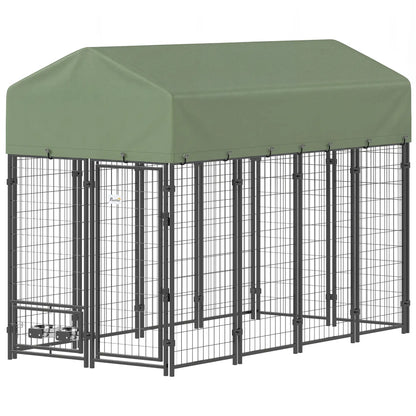 8' x 4' x 6' Outdoor Dog Kennel, Waterproof UV Resistant Cover, Green Dog Kennels Green at Gallery Canada