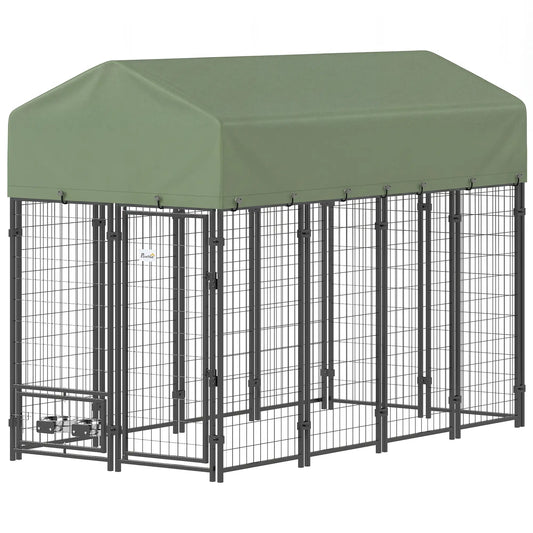 8' x 4' x 6' Outdoor Dog Kennel, Waterproof UV Resistant Cover, Green Dog Kennels Green at Gallery Canada