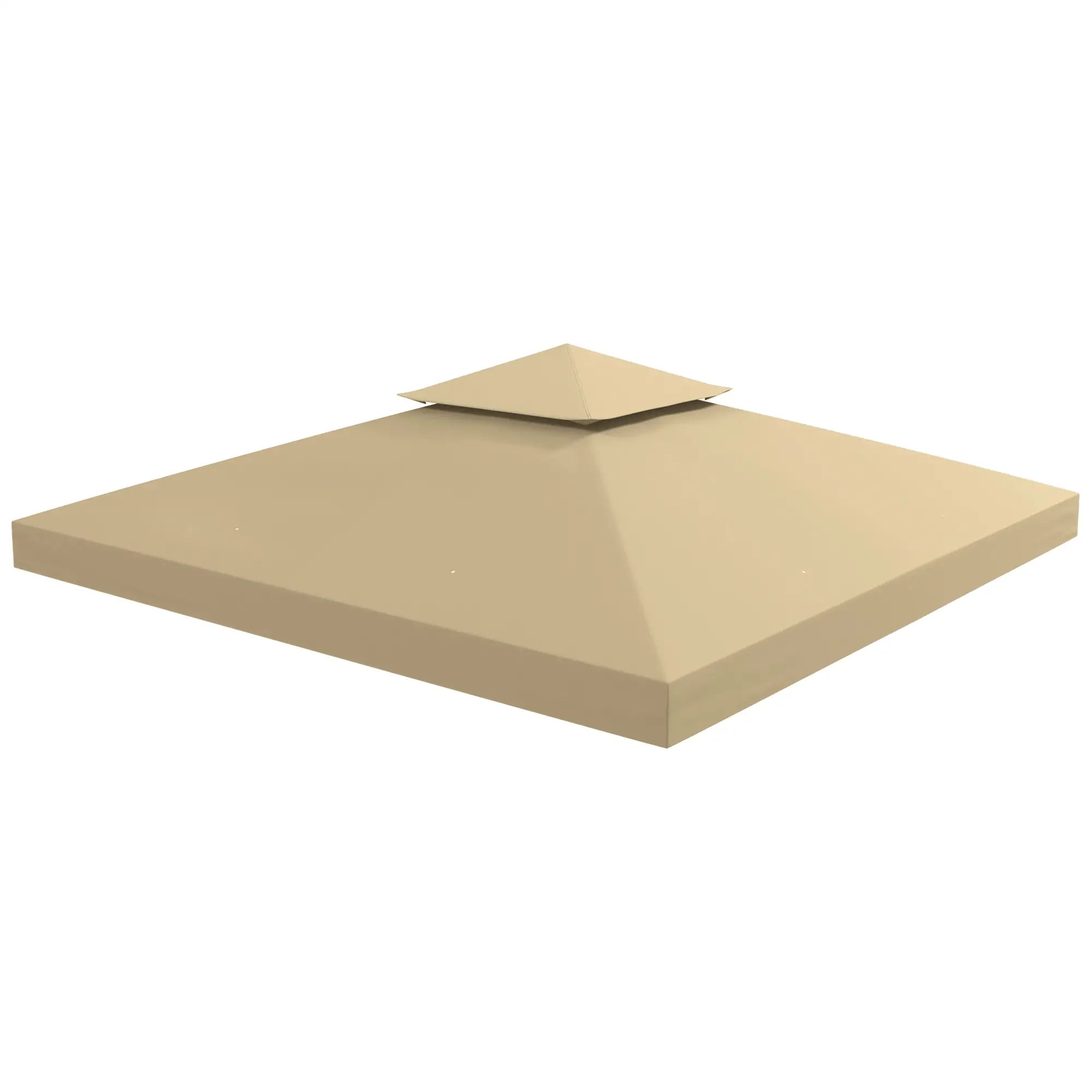 10' x 10' 2-Tier Canopy Cover, Outdoor Garden Gazebo, Beige Gazebos Beige at Gallery Canada