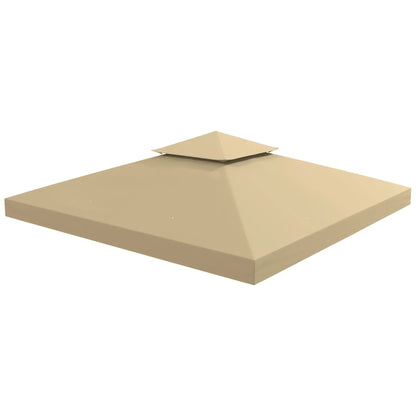 10' x 10' 2-Tier Canopy Cover, Outdoor Garden Gazebo, Beige Gazebos Beige at Gallery Canada